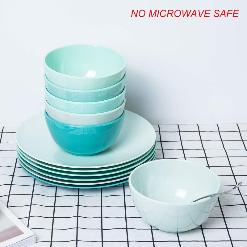KX-WARE 28-ounce Melamine Bowls set, 6-inch 100% Melamine Cereal/Soup/Salad Bowls, set of 6 in Cool Assorted Colors - Image 5